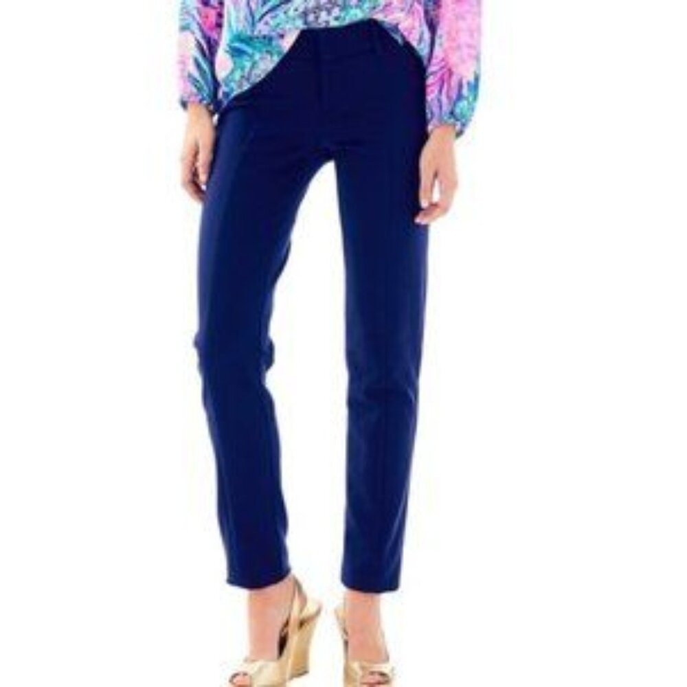 Lilly Pulitzer Chantel Stretch Dinner Pant Trouser, Midnight Navy, Assort' Sizes